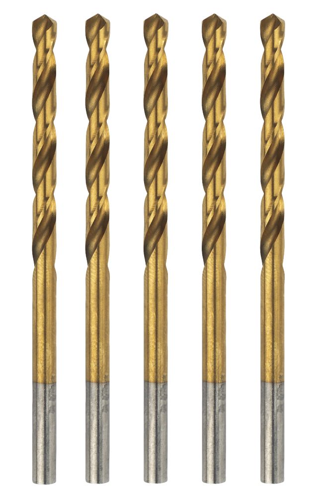 Erbauer Lot de 5 forets multi matériaux HSS meulés 4 x 75mm
