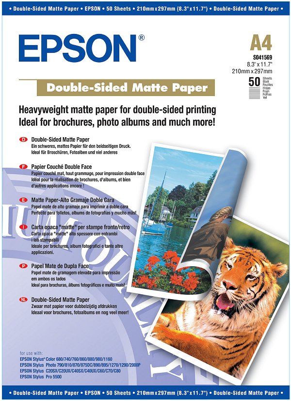 EPSON Papier couché qualité photo double face A4 (50 feuilles)