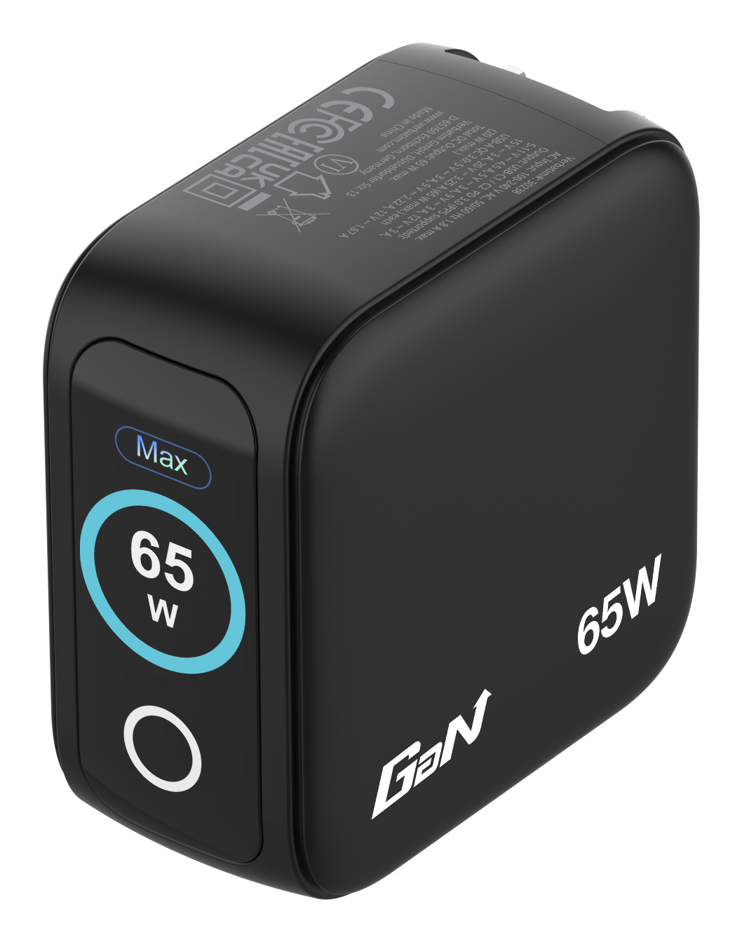 VERBATIM Mini GaN Charger 3 Port   65W w Display (EU/UK/US)