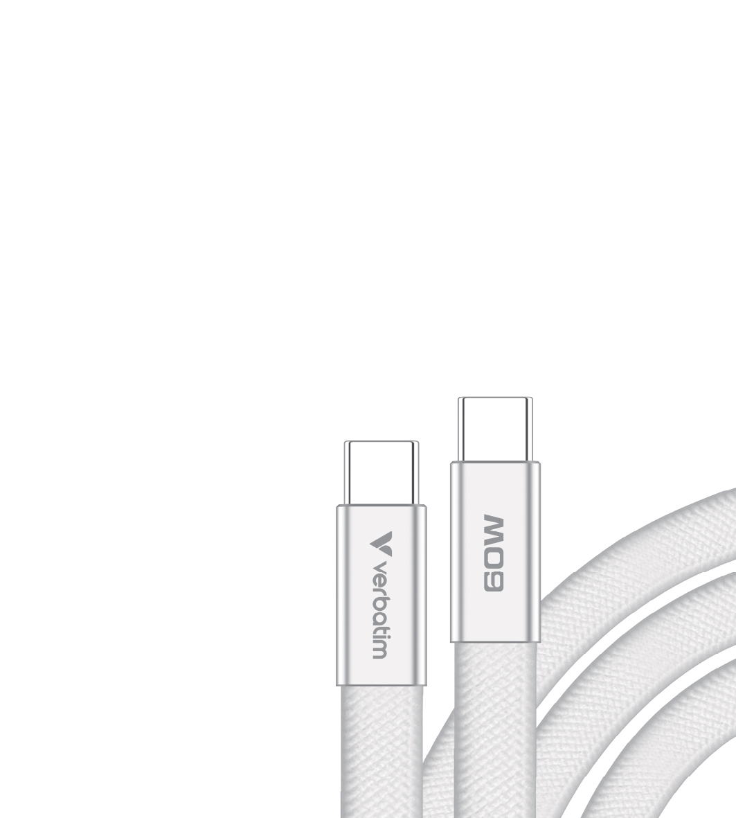 VERBATIM Sync & Charge USB-C to USB-C  60W 120cm white