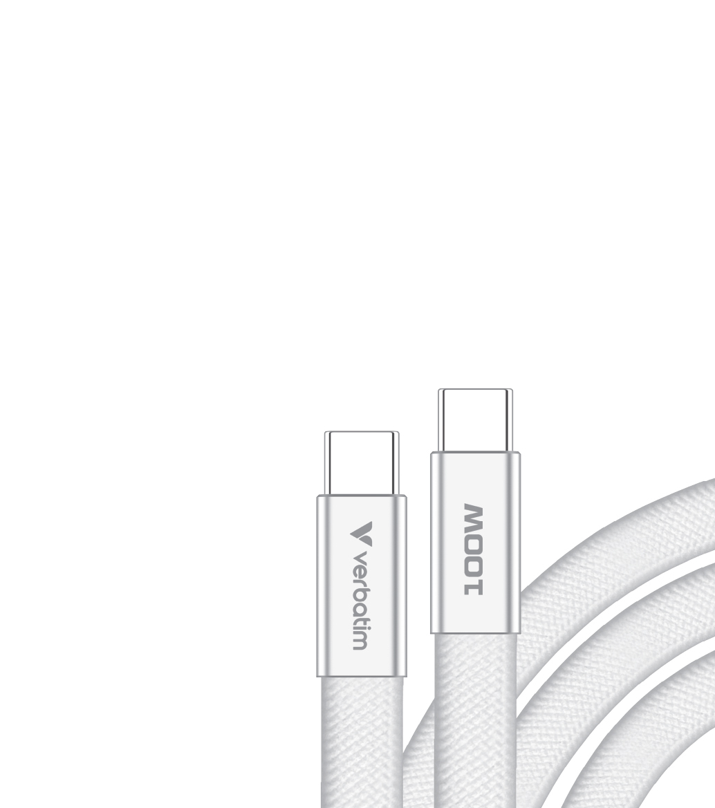 VERBATIM Sync & Charge USB-C to USB-C 100W 120cm white
