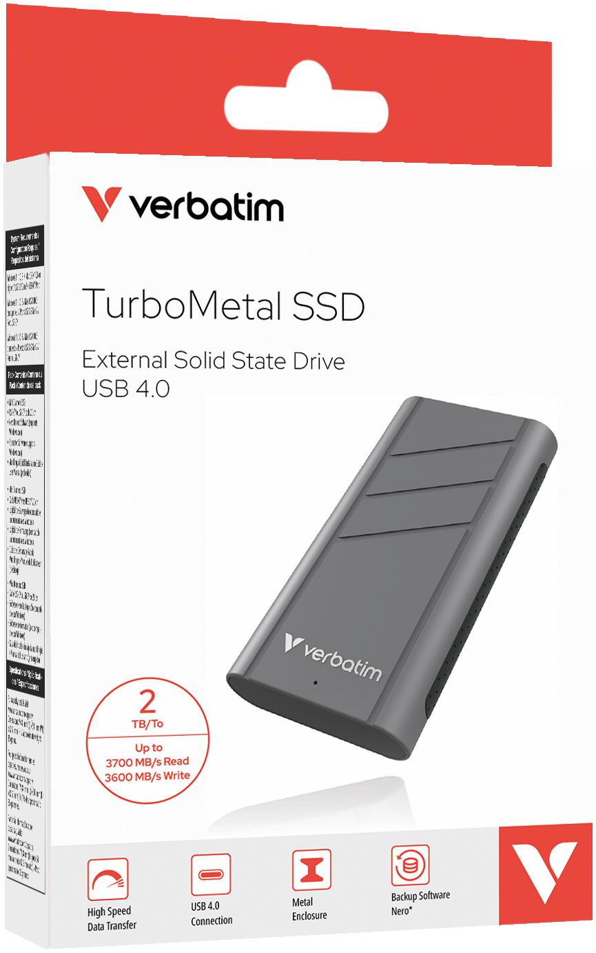 VERBATIM Disque SSD externe  TurboMetal - 2To (Gris)