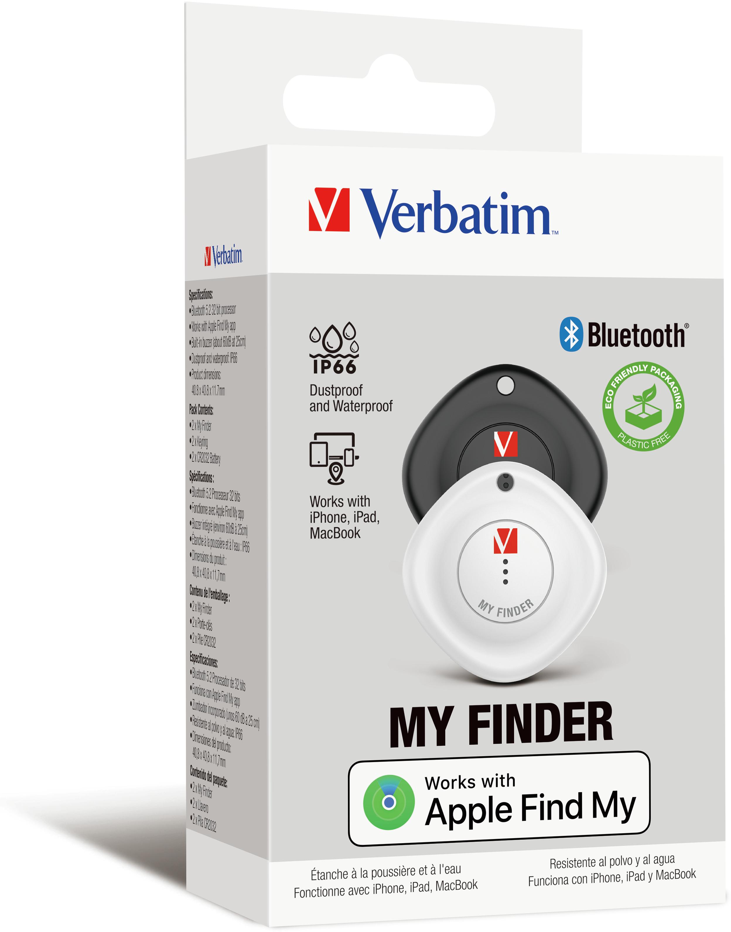 VERBATIM Modèle du produit : Lot de 2 Portes Clé connectés/Tracker My Finder (Noir/Blanc)