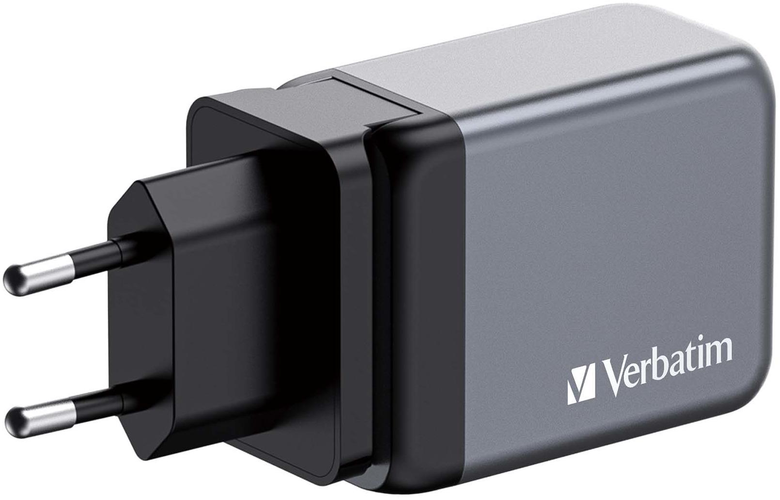 VERBATIM Chargeur secteur GNC 1x port USB-A + 2x ports USB-C 65W (Noir)