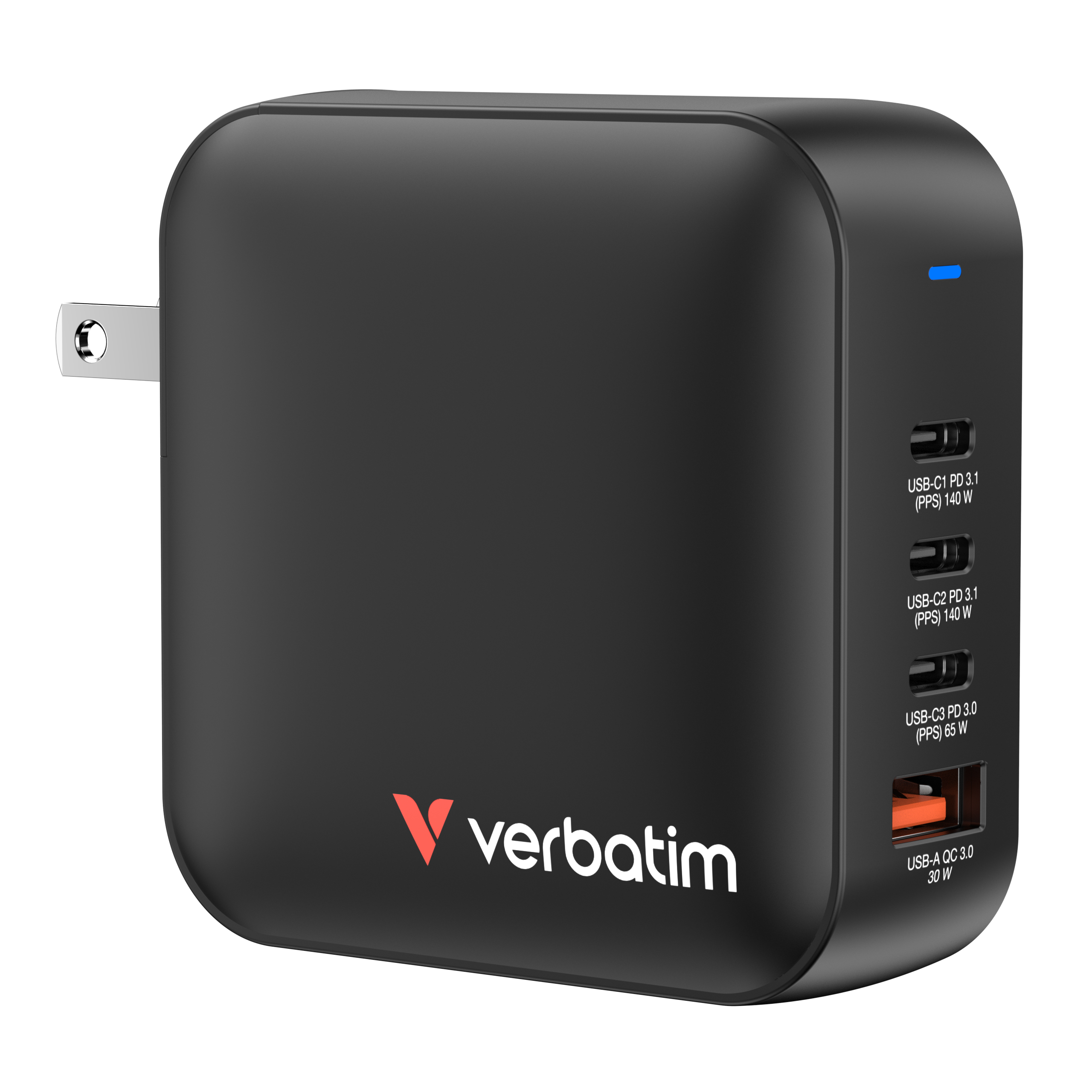 VERBATIM Mini GaN Charger 4 Port 165W (EU/UK/US)