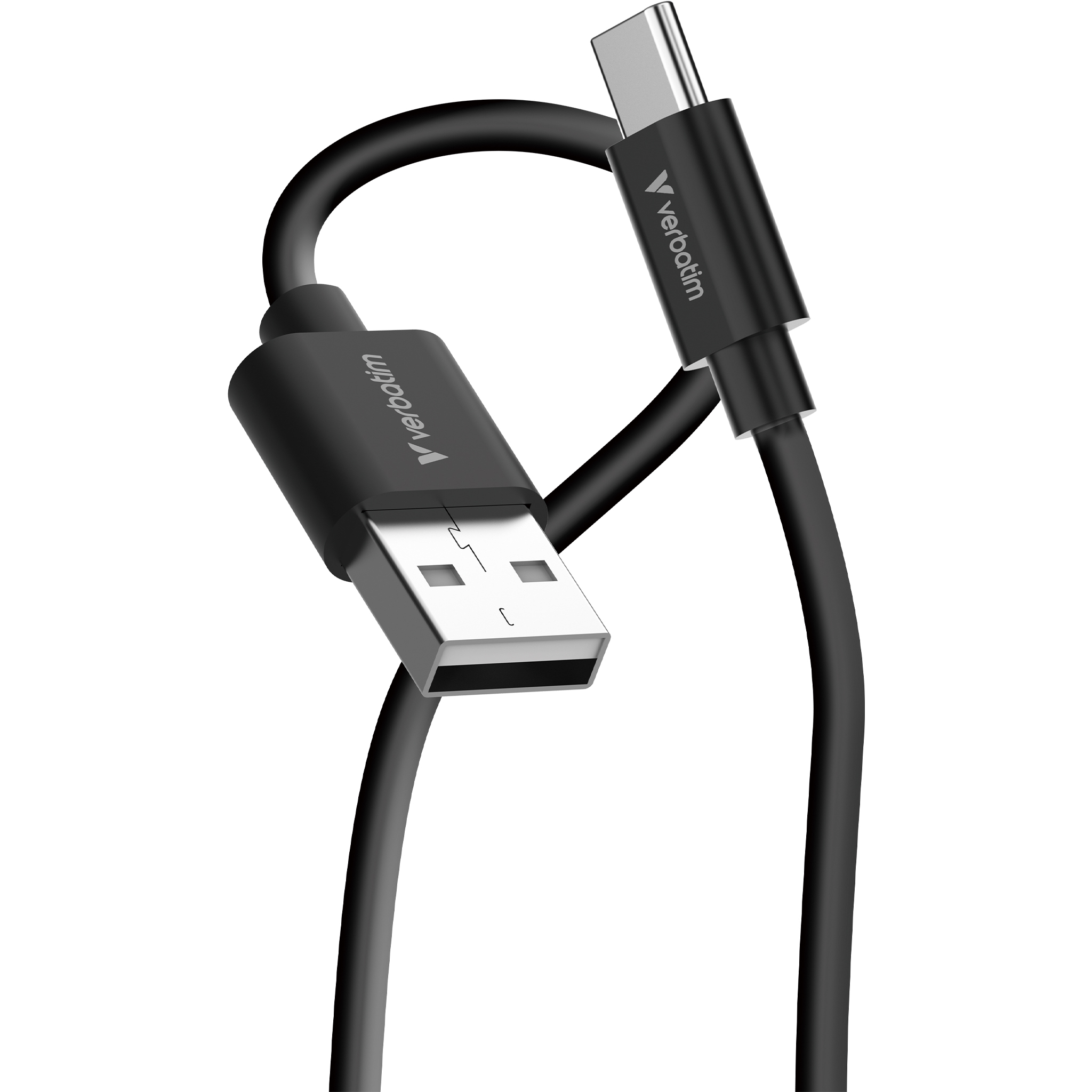 VERBATIM Lot de 2 cables  Essentials Sync & Charge USB-A vers USB-C 18W M/M 1m (Noir/Blanc)