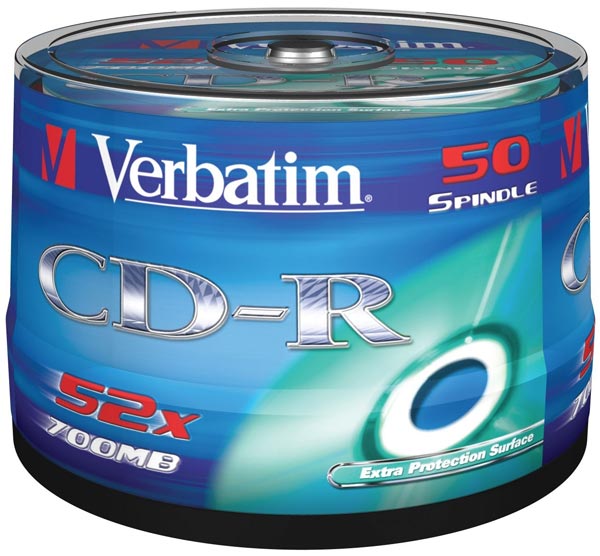 VERBATIM CD-R 700 Mo certifié 52x (pack de 50, spindle)