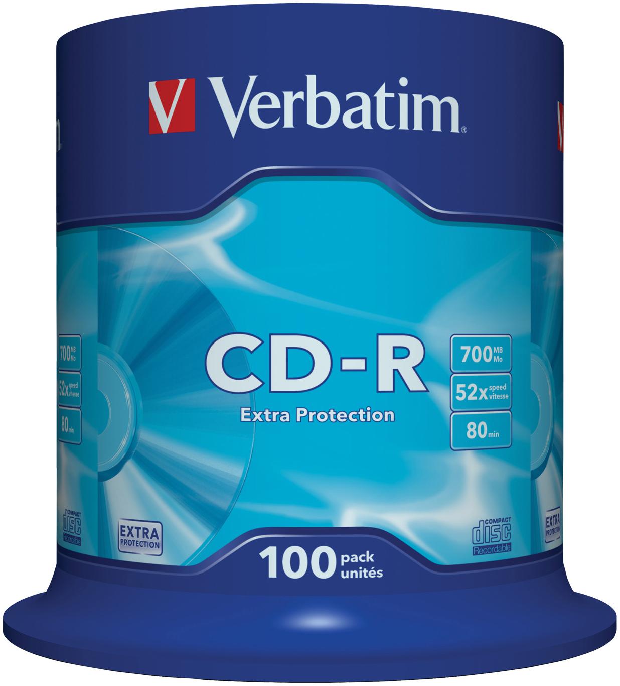 VERBATIM CD-R 700 Mo certifié 52x (pack de 100, spindle)