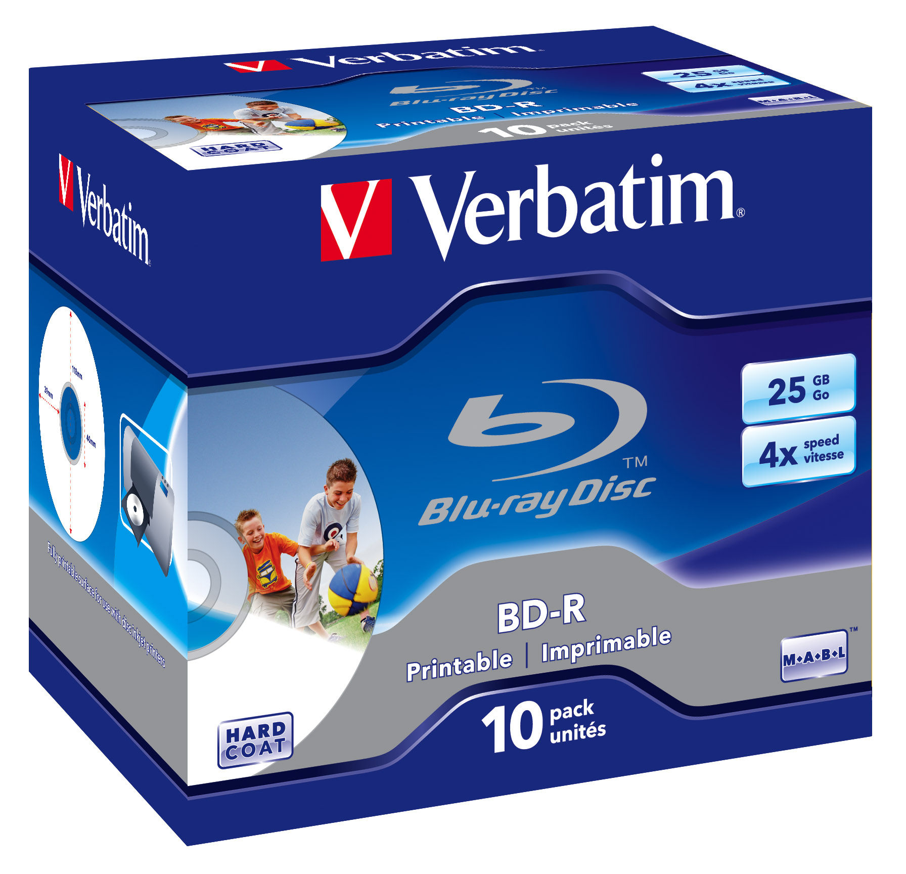 VERBATIM BD-R/4x25GB Single Layer print JC PK10Blu rayATTENTION CETTE REFERENCE S'ACHETE QUE PAR MULTIPLE DE 5