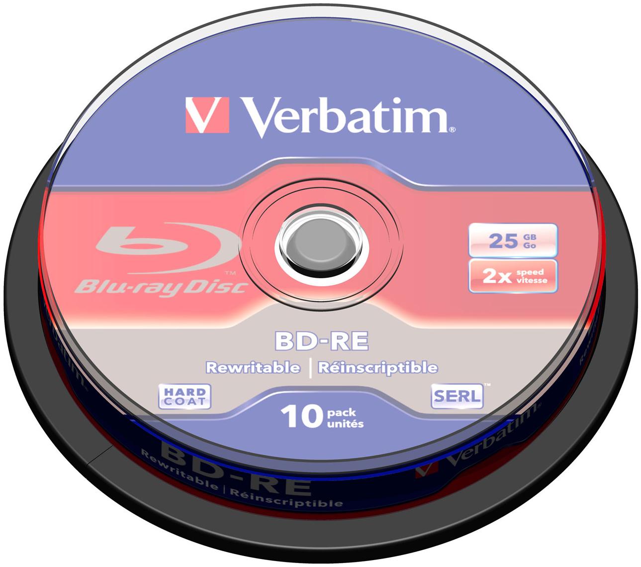 VERBATIM BD-RE 25 Go certifié 2x (pack de 10, spindle)