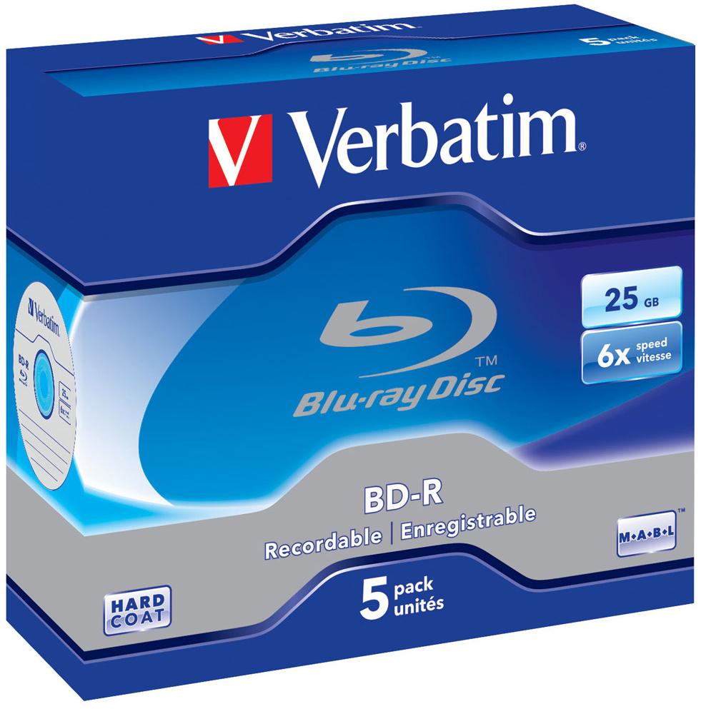 VERBATIM BD-R 25 GO CERTIFIÉ 6X (PAR 5, BOITE)
