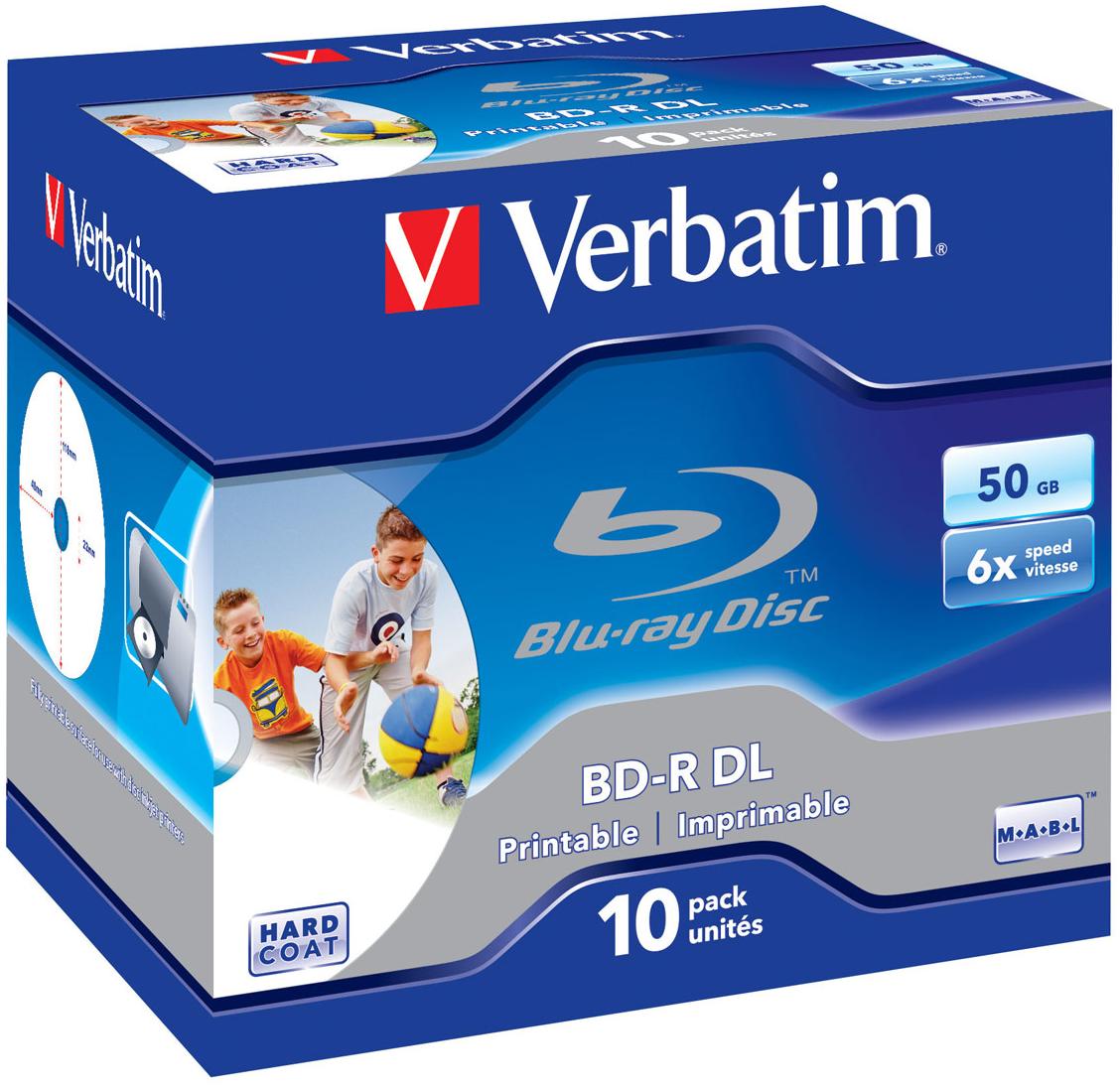 VERBATIM BD-R DL 50 GO 6X IMPRIMABLE (PAR 10, BOÎTE)