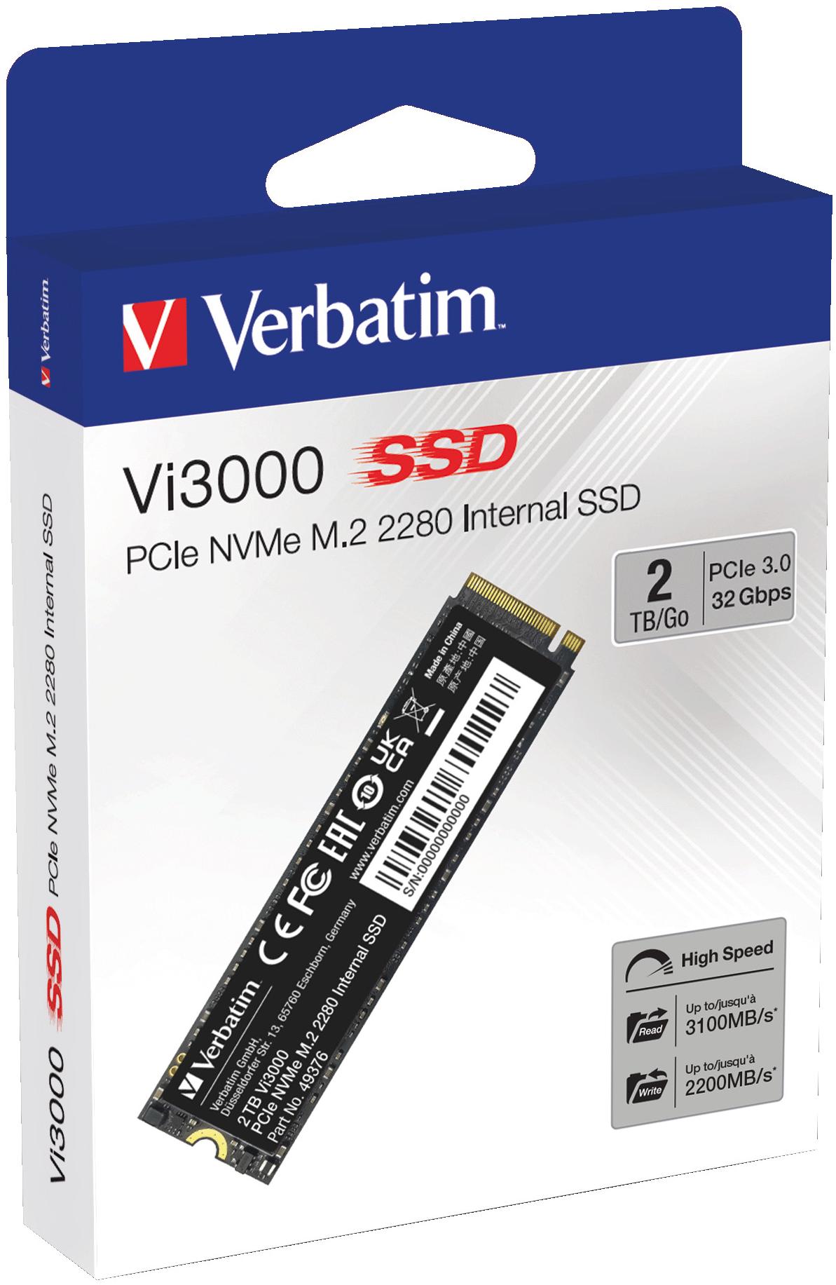 VERBATIM Vi3000 PCIe NVMe M.2 SSD 2TB