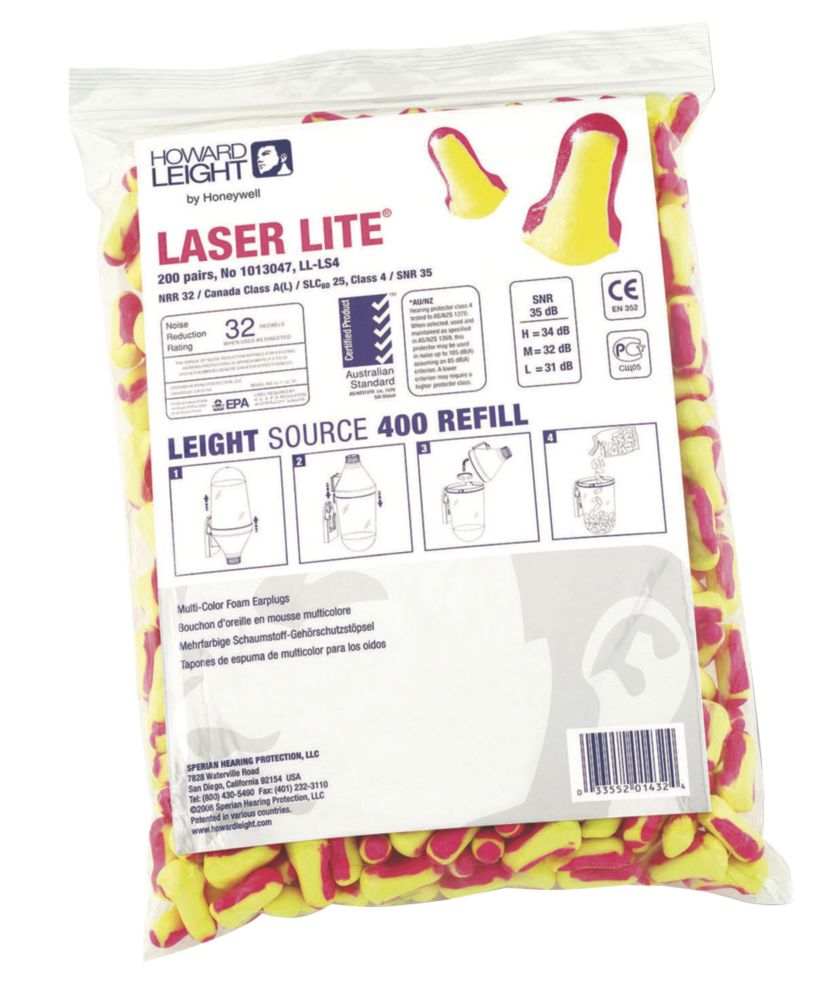 Howard Leight Bouchons d'oreille en mousse 35dB laser Lite 200 paires