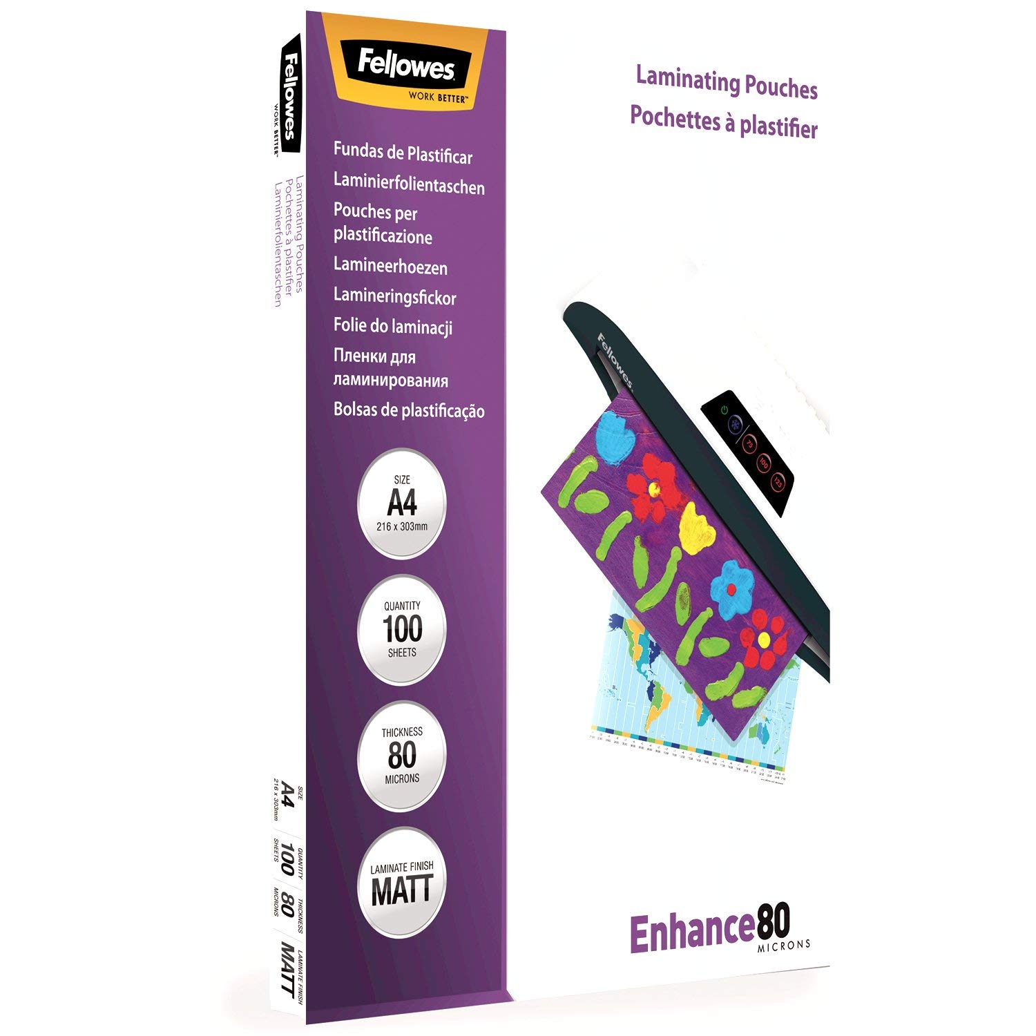 Fellowes POCHETTES A4 80 MICRONS MATES X 100