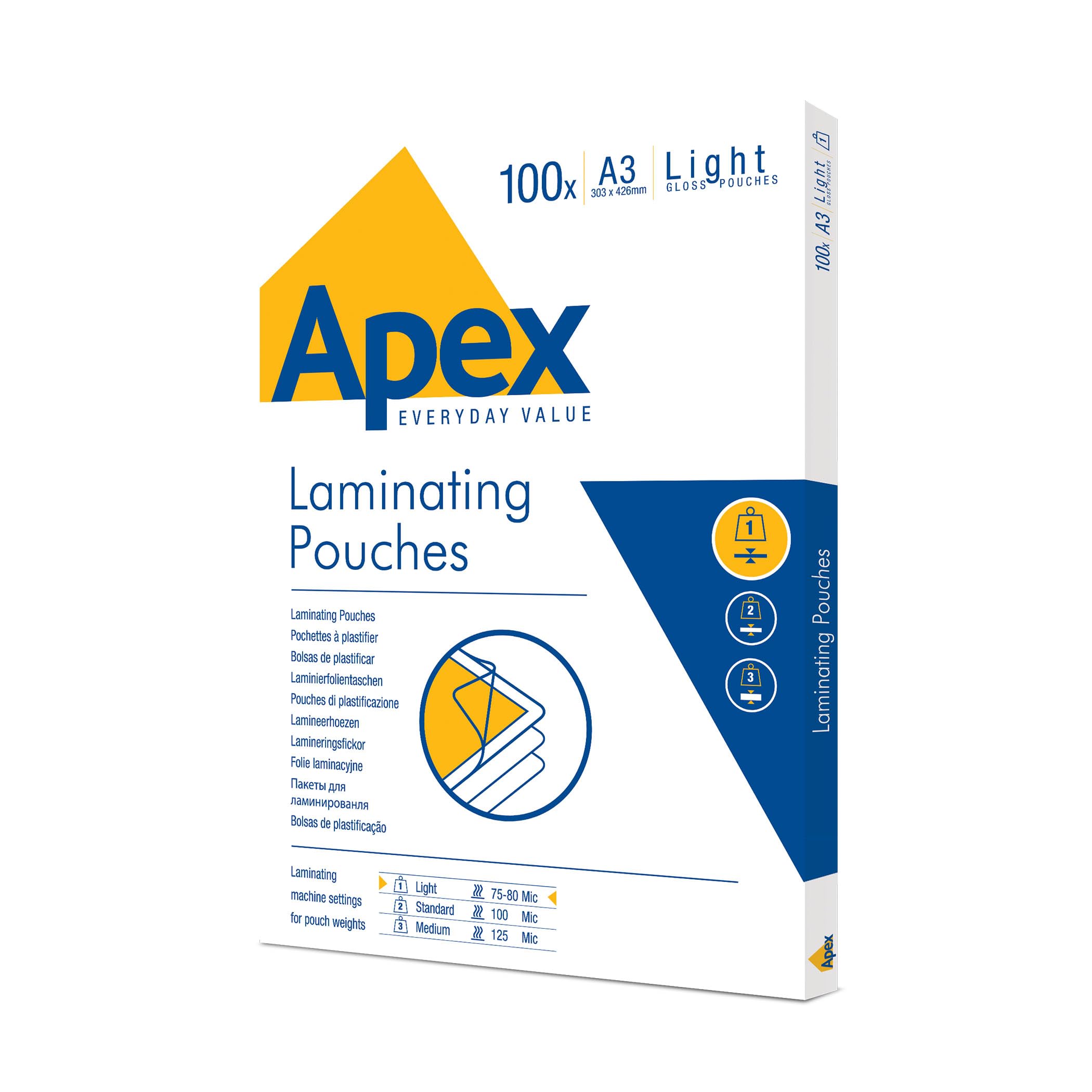 Fellowes APEX POCHETTES A3 80 MIC 100PK MDD