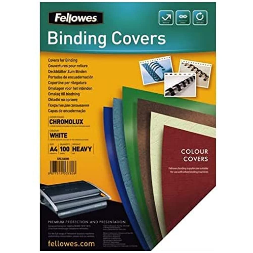 Fellowes Präsentationsdeckb. Chromolux Weiss A4 250G 100PK