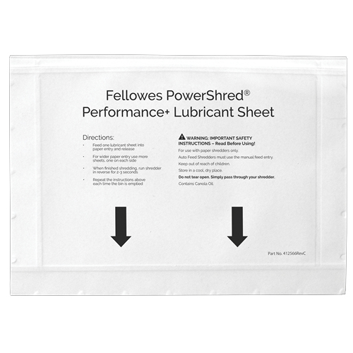Fellowes Powershred Performace + Lubricant Sheets