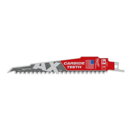Milwaukee Lot de 5 lames scie sabre TCT AX Carbure Bois et clous 230mm