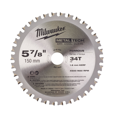 Milwaukee Lame de scie circulaire métal Ø150 mm 34 dents