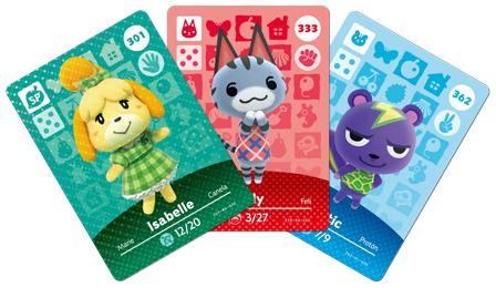 Nintendo pack cartes amiibo 3 cartes animal crossing serie 4