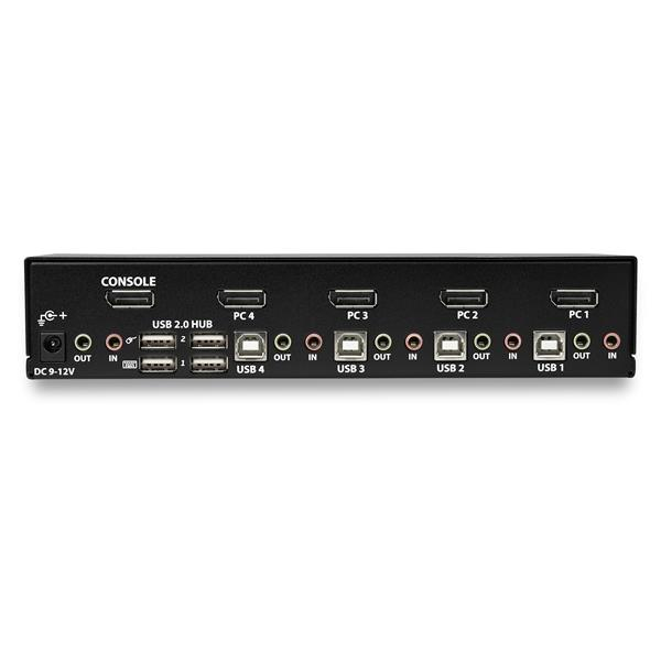 STARTECH Switch KVM DisplayPort 4K 60 Hz à 4 ports avec hub USB 2.0 intégré