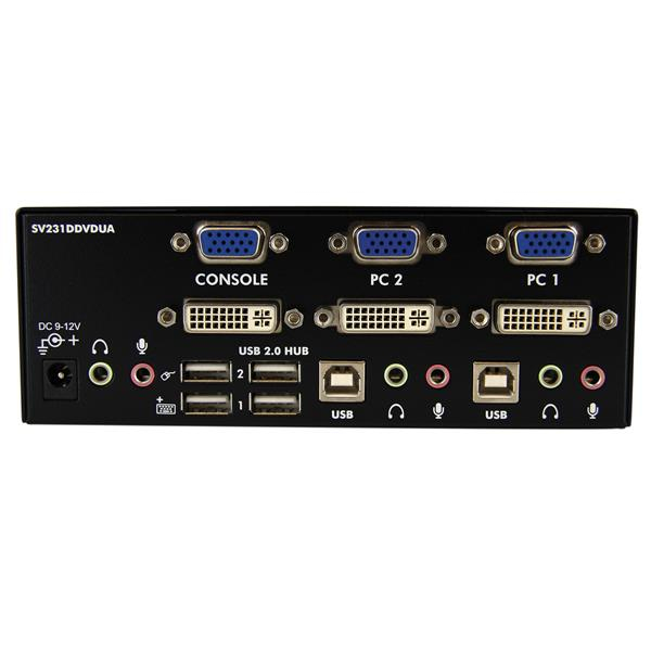 STARTECH Switch KVM USB 2 ports DVI VGA avec audio
