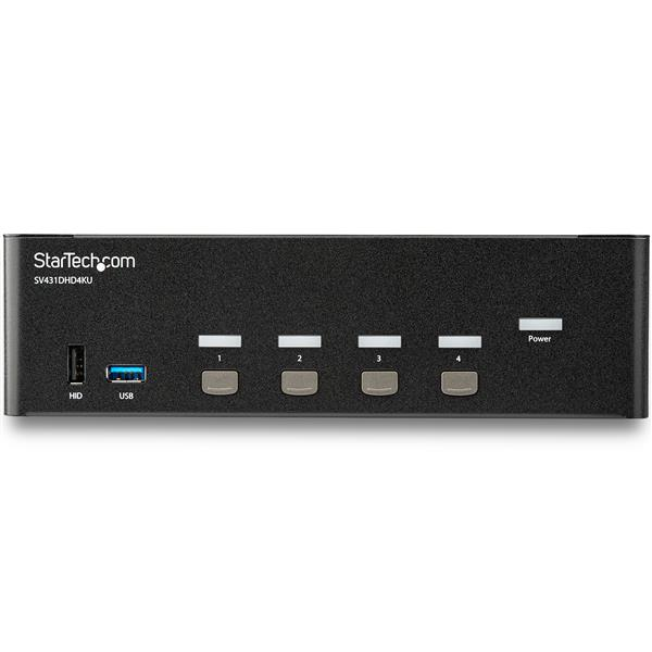 STARTECH Switch KVM USB-C double affichage 4 ports HDMI avec hub USB intégré