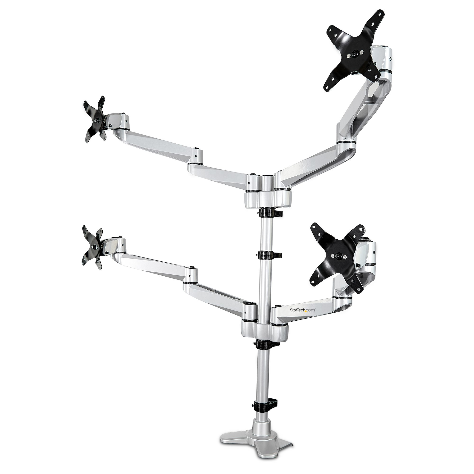 STARTECH Créez un espace de travail ergonomique très productif grâce à ce support pour quatre écrans de qualité supérieure, d''une taille maximale de 27