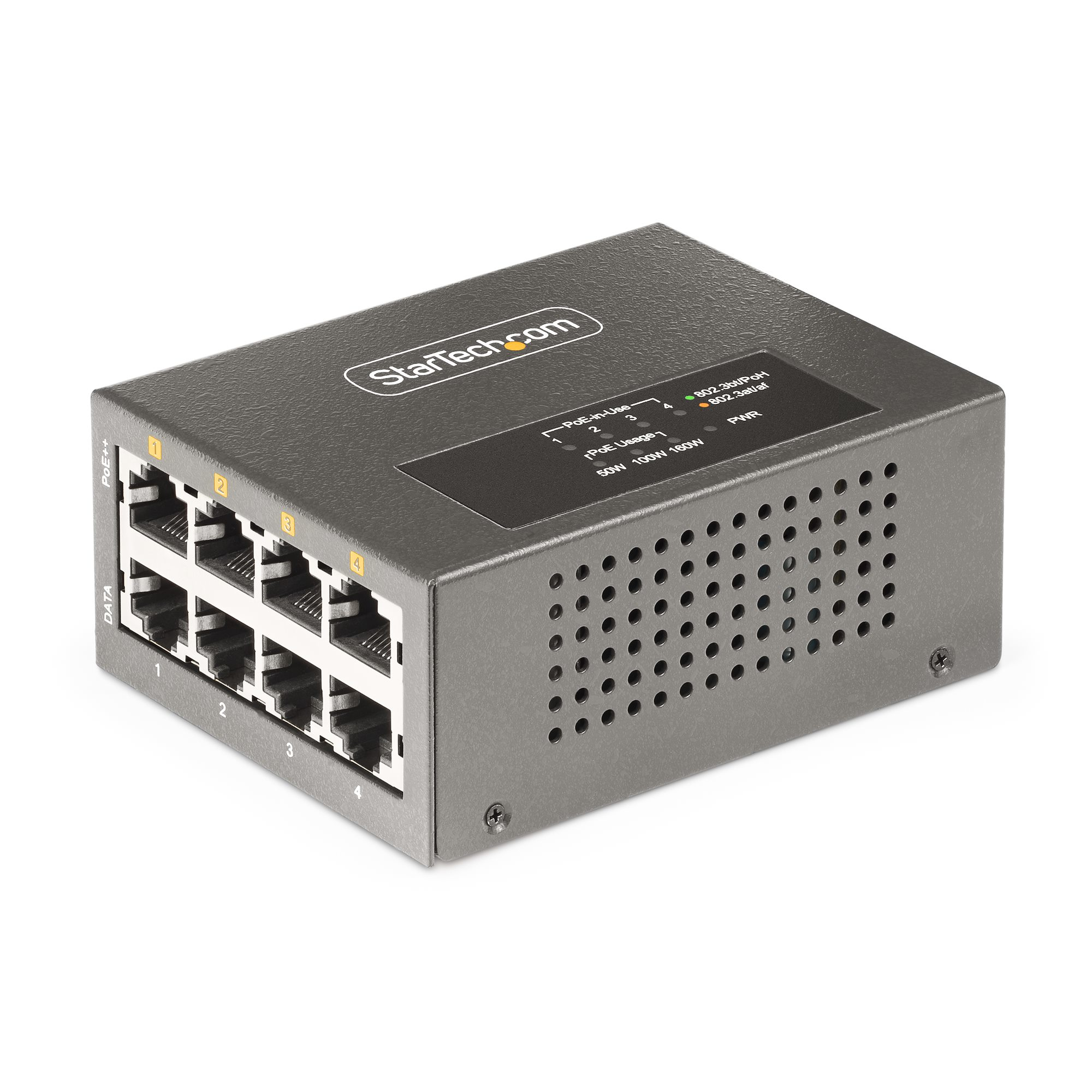 STARTECH StarTech.com Injecteur PoE++ Multi-Gigabit 4 Ports, Jusqu'à 5G et 95W Max