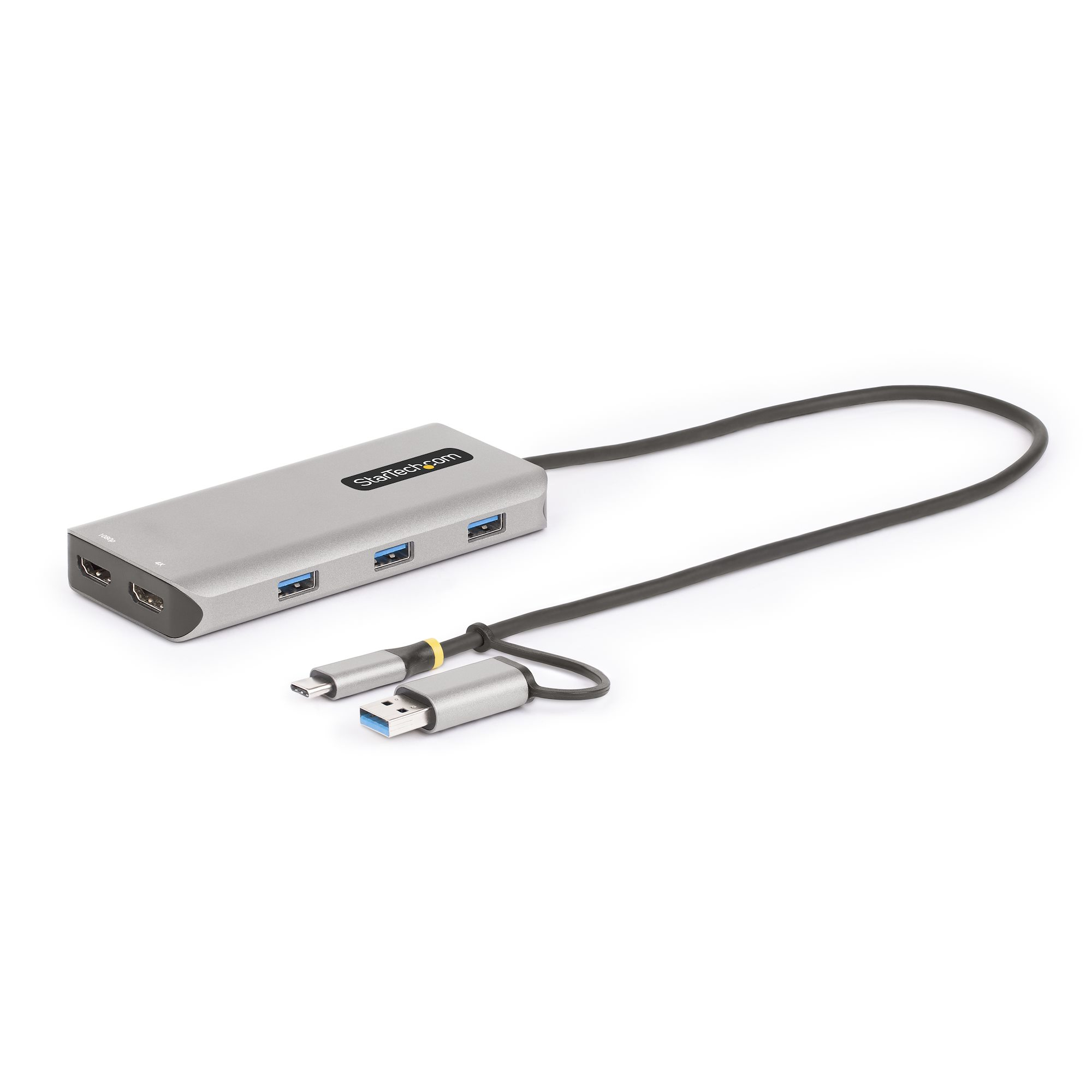 STARTECH StarTech.com Adaptateur Multiport USB-C et USB-A, Double HDMI (4K/1080p)