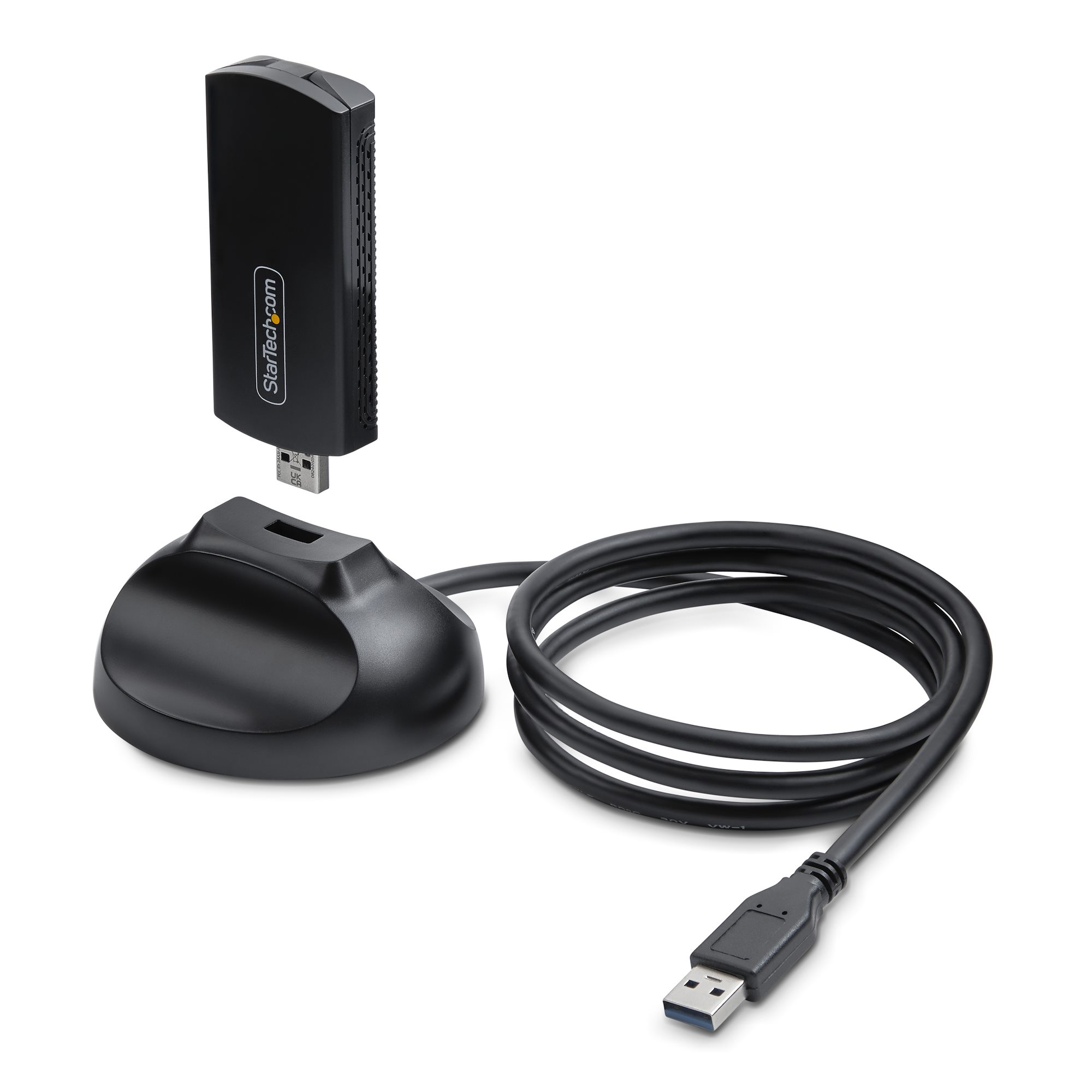 STARTECH StarTech.com Wi-Fi 6E USB Adapter/Dongle, For Desktop/Laptop PC, Wireless NIC w/Foldable Antenna, WiFi Adapter Supports 802.11 b/g/n/ac/ax, 2.4/5/6 GHz Network Compatible
