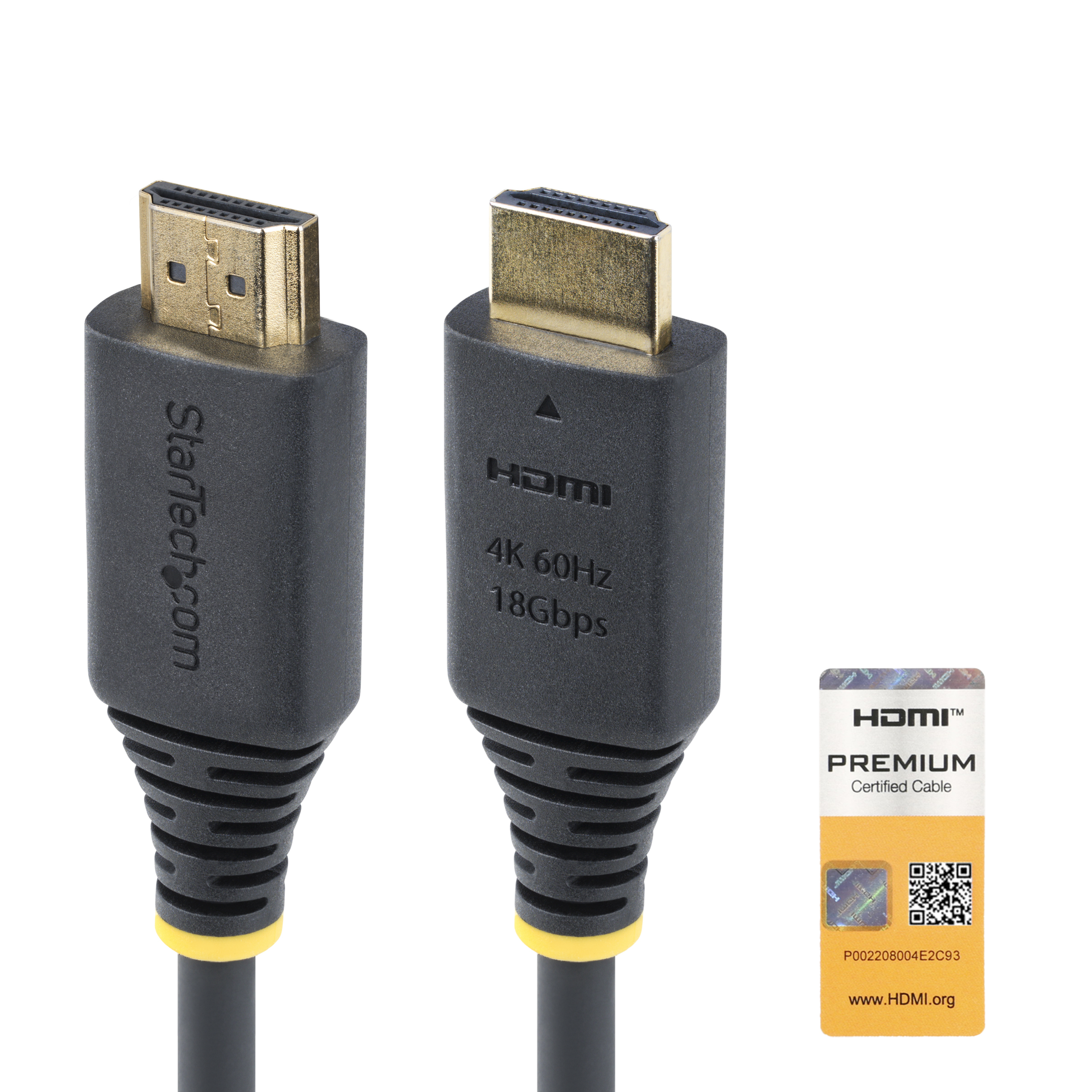STARTECH 3m (10ft) Premium Certified High Speed HDMI Cable, 4K 60Hz/1440p 144Hz, 18Gbps, UHD HDMI 2.0 Cord, TPE Jacket