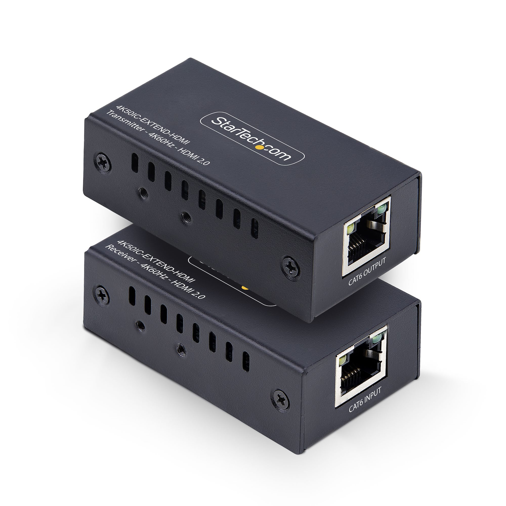 STARTECH HDMI Extender Over CAT5e/CAT6, 4K 60Hz, Up to 60m (200ft), Transmitter and Receiver Kit, Power Over Cable