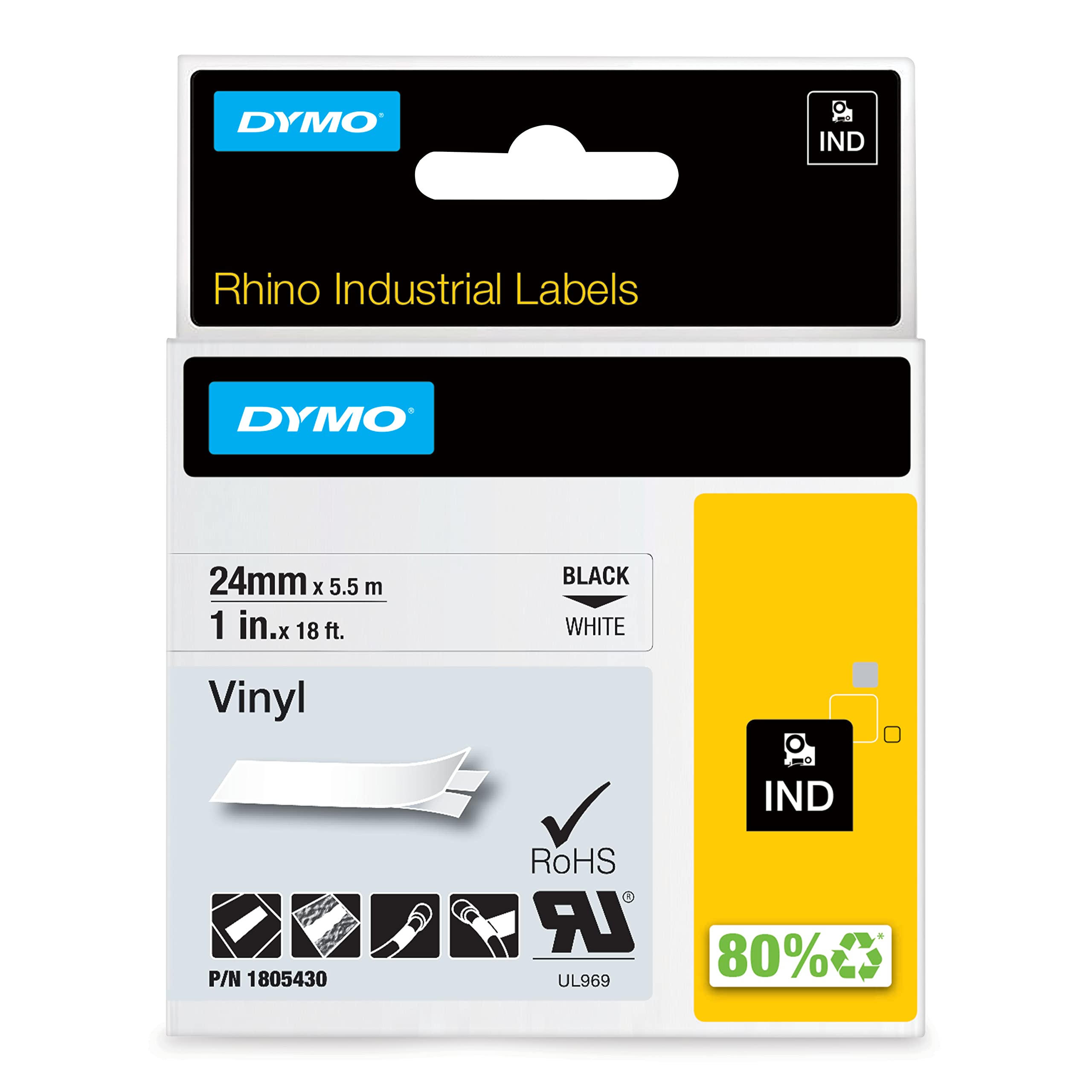 DYMO Rhino IND ORIGINAL Schriftband Vinyl 24mm x 5