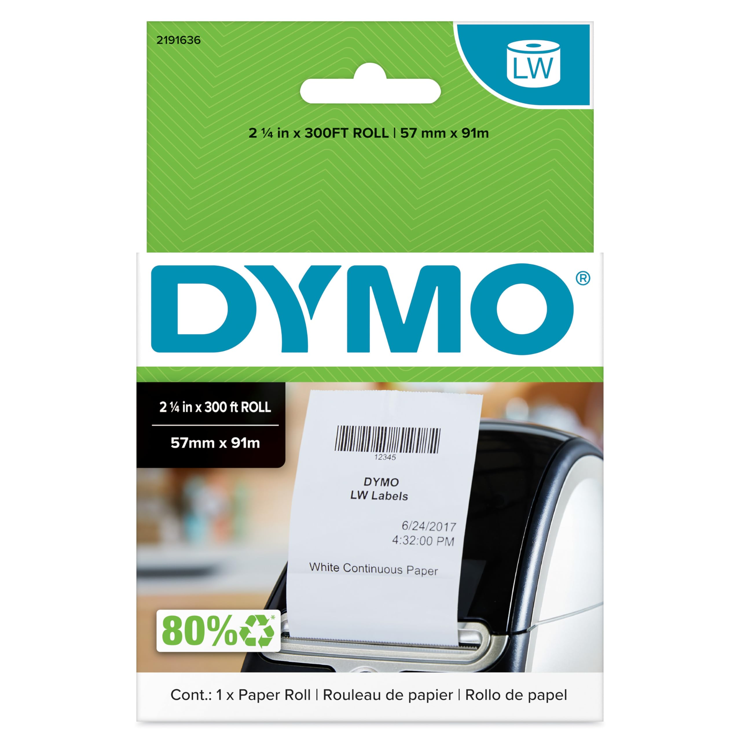 DYMO DYMO LW-Bonrollen weiß 57x 91mm
