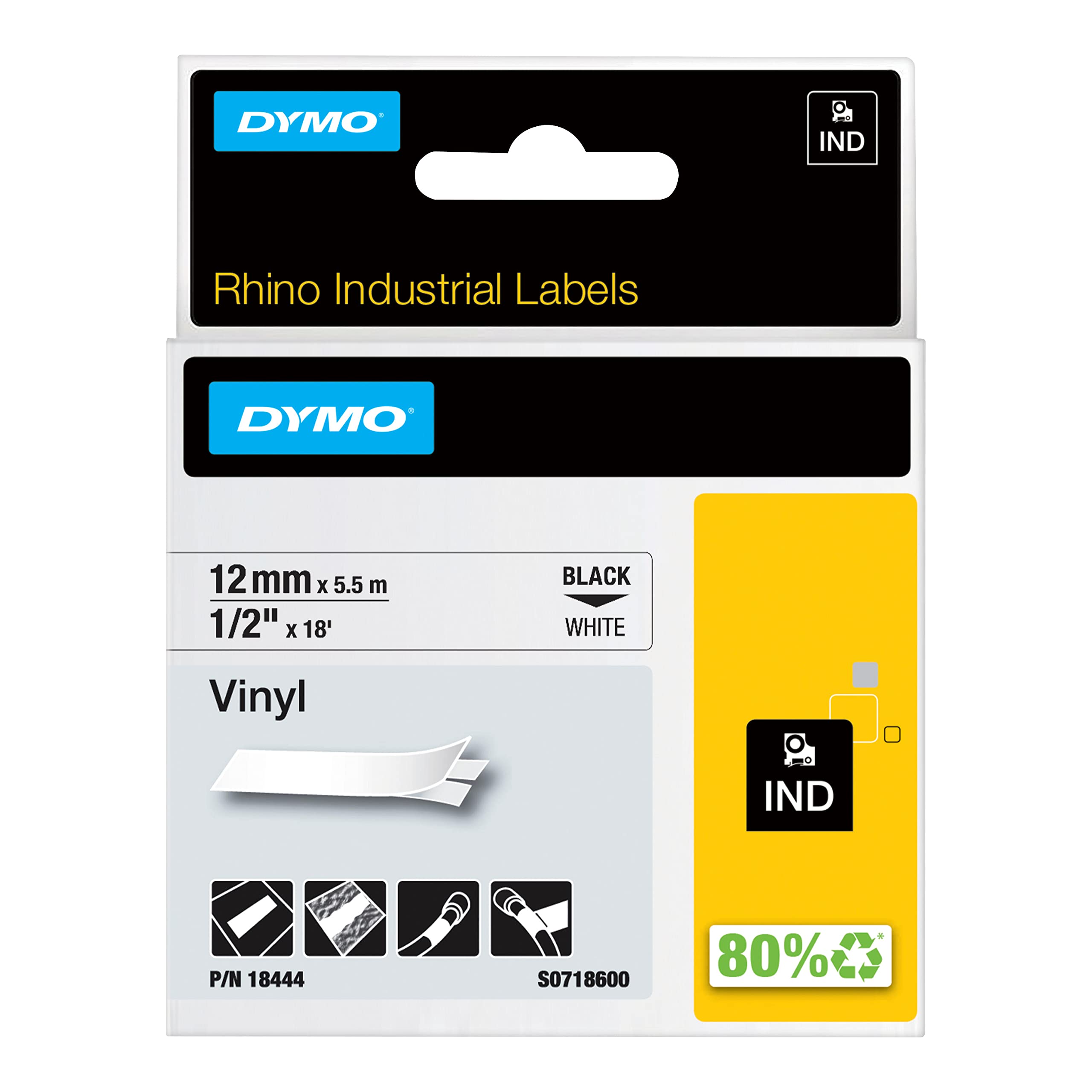 DYMO Rhino™ IND ORIGINAL Schriftband Vinyl 12mm x 5