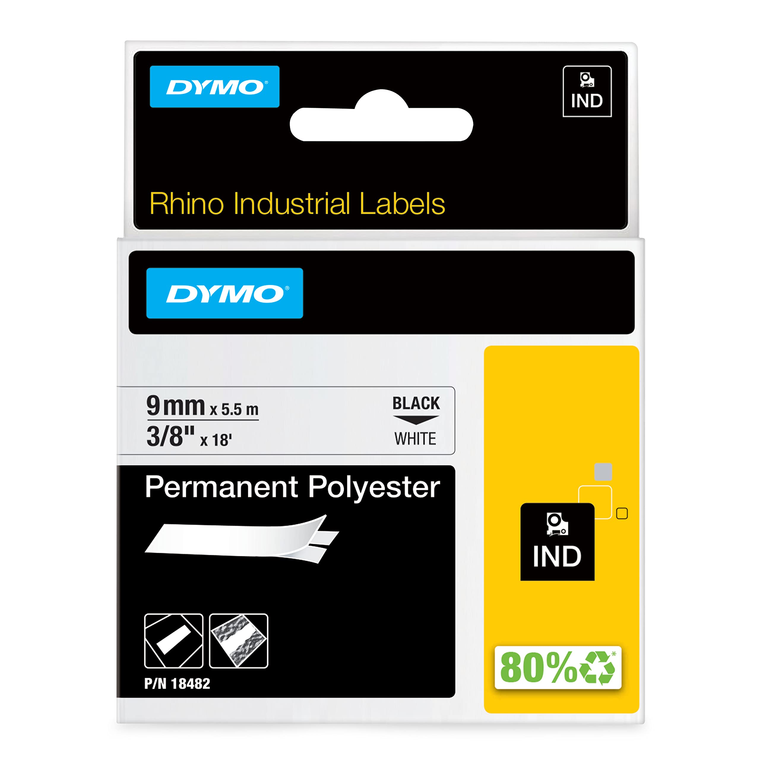 DYMO Rhino IND ORIGINAL Schriftband Polyester 9mm x 5