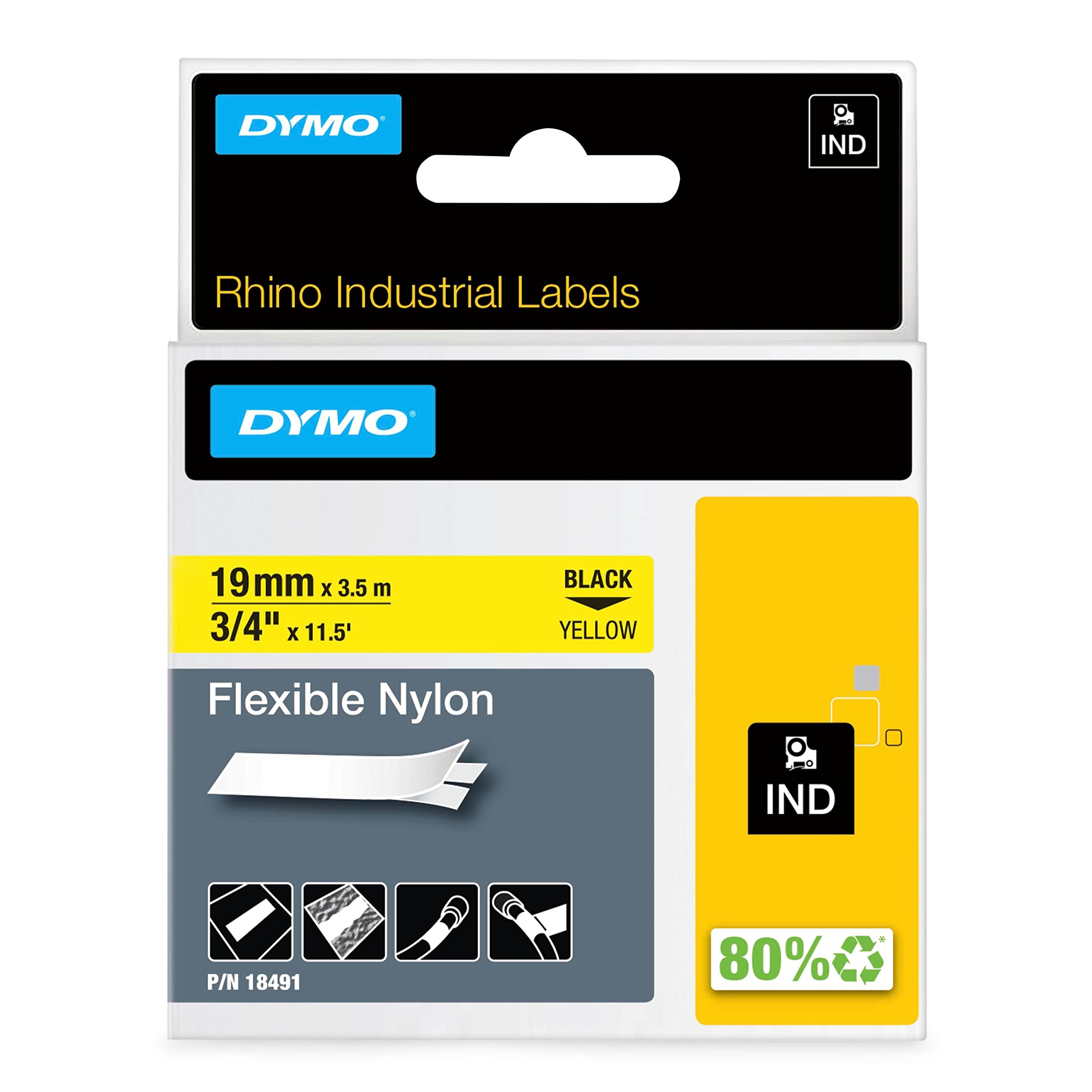 DYMO Rhino IND ORIGINAL Schriftband Flexibles Nylon 19mm x 3
