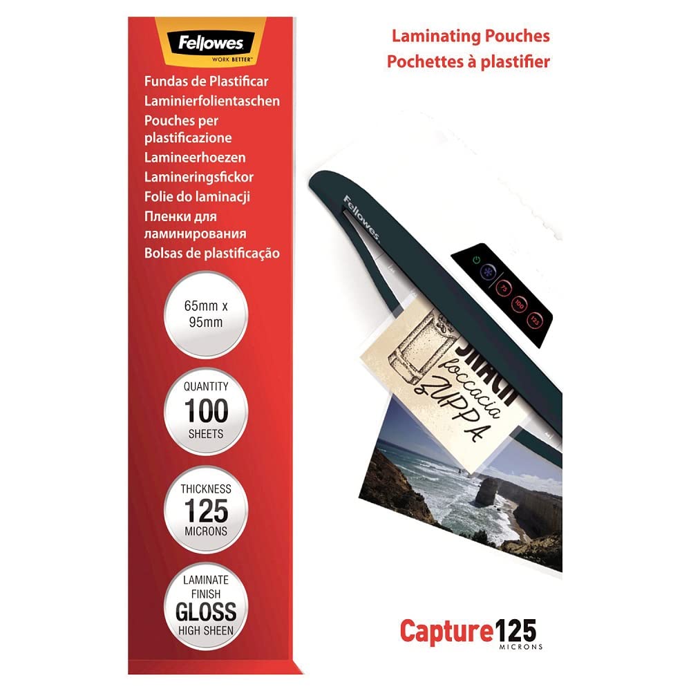 Fellowes LAMINAT POUCH 65X95MM 125MIC 100PK