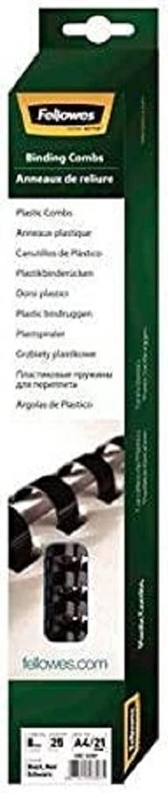 Fellowes ANNEAUX PLASTIQUES 8 MM NOIR X 25