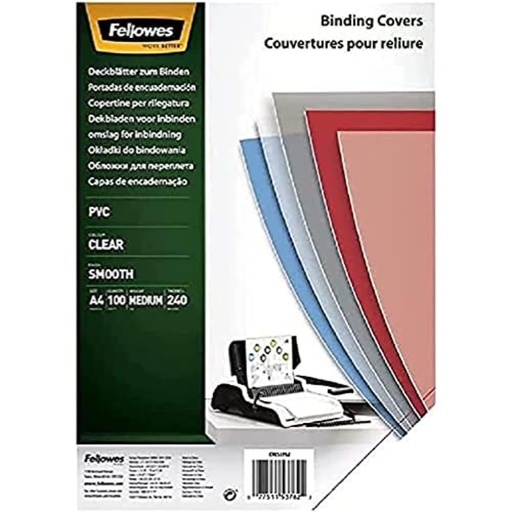 Fellowes Deckblätter PVC A4 240g transparent 100PK