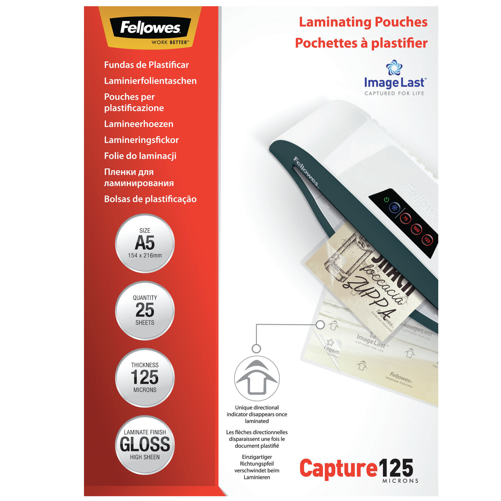 Fellowes IL LAMINATING POUCH A5 125MC RTL25PK