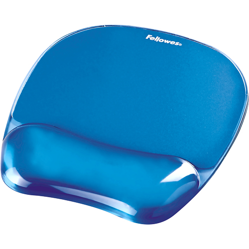 Fellowes Tapis de souris ergonomique avec repose-poignets en Gel Crystal Bleu
