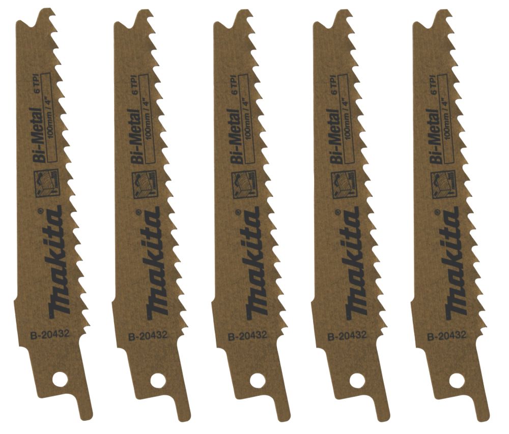 Makita Lot de 5 lames pour scie sabre 100mm B-20432