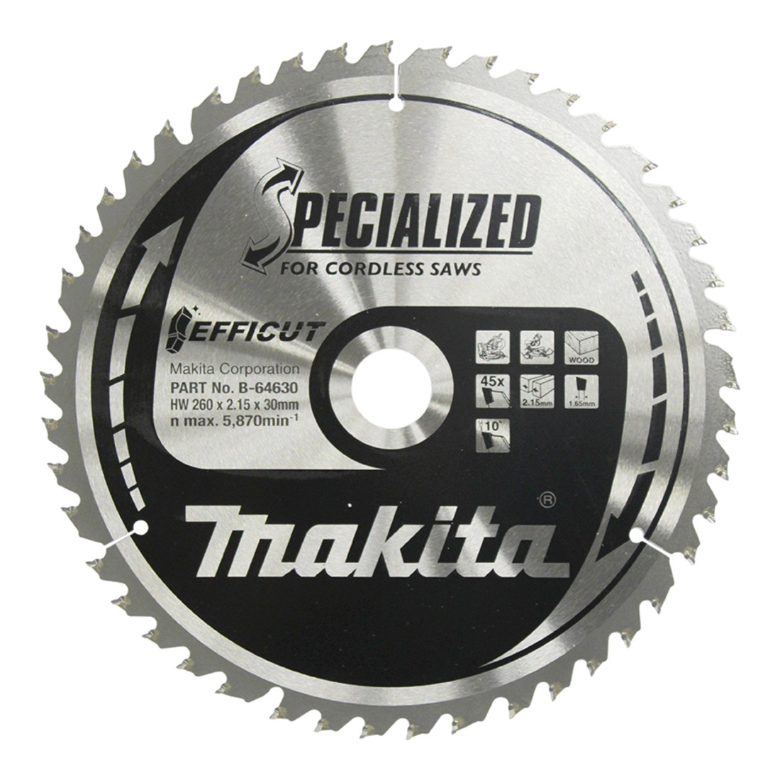 Makita lame de scie SPECIALISEE 260x30x45Z