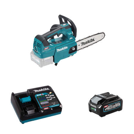 Makita Tronçonneuse d'élagage 40V 25cm UC002GZ01 + 1 batterie 40V 4 Ah + chargeur rapide DC40RA