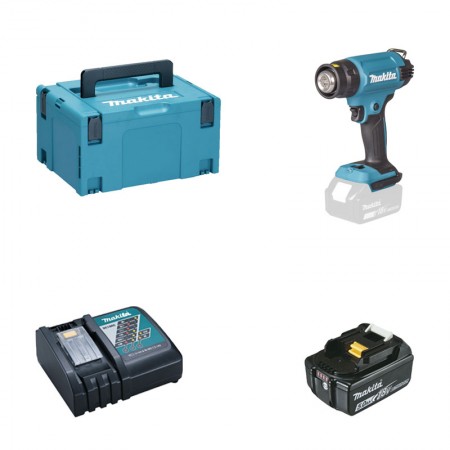 Makita Décapeur thermique 18V DHG181ZJ + 1 batterie BL1850B 18V 5 Ah + 1 chargeur rapide DC18RC