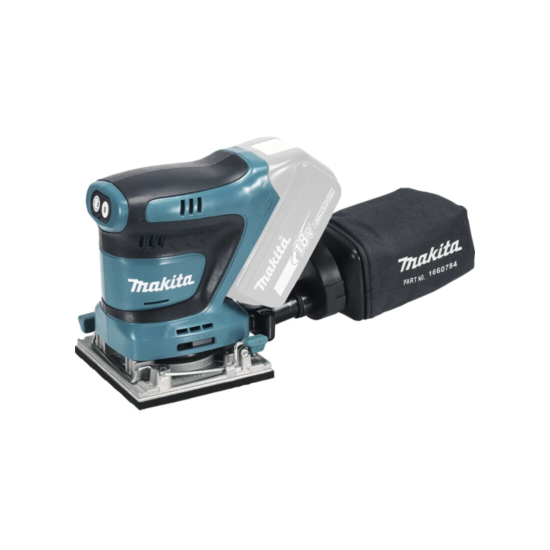 Makita Ponceuse vibrante sans fil DBO484Z, 18V, 112x102 mm, 14.000 min-¹