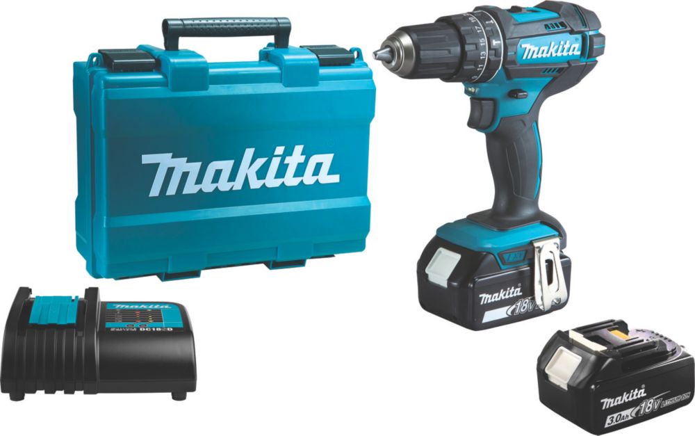 Makita Perceuse visseuse à percussion DHP482 18V Li-Ion LXT 2 x 3Ah